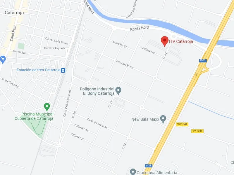 Mapa de la ubicación de la ITV de Catarroja
