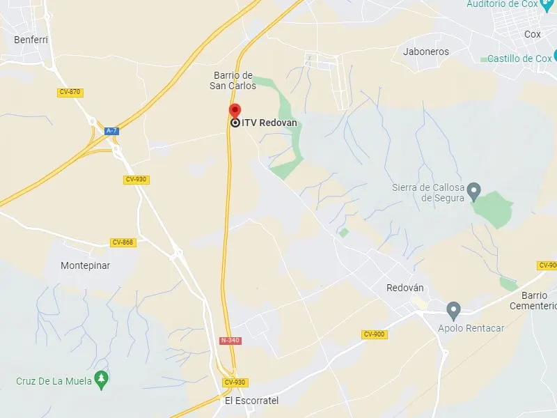 Mapa de la ubicación de la ITV de Redován