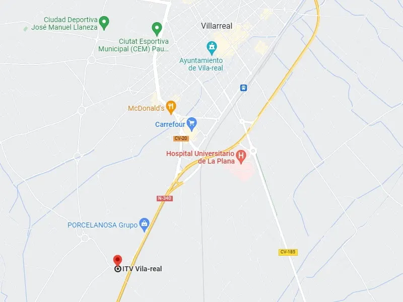 Mapa de la ubicación de la ITV de Vila-real