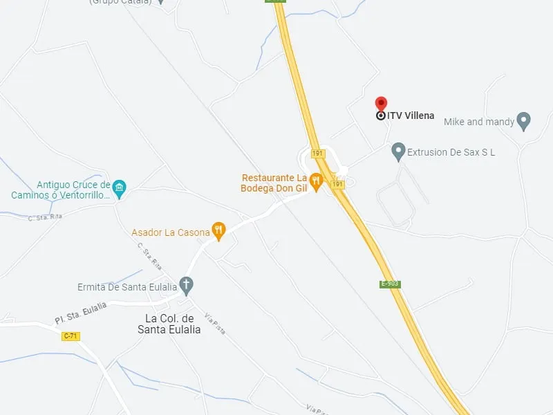 Mapa de la ubicación de la ITV de Villena
