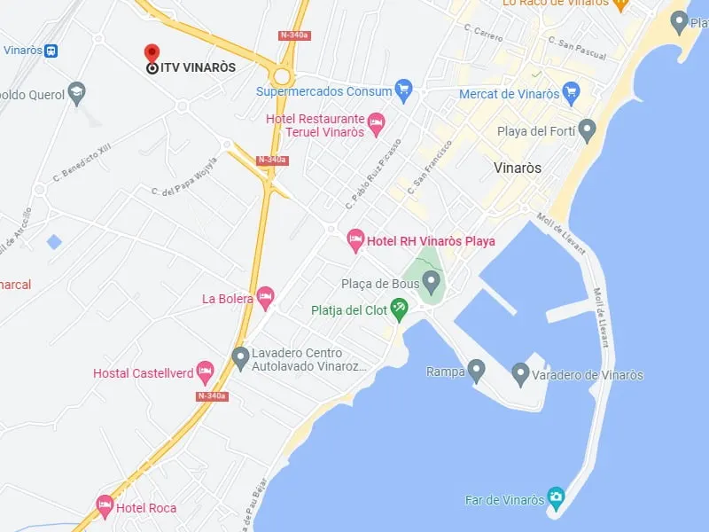 Mapa de la ubicación de la ITV de Vinaròs